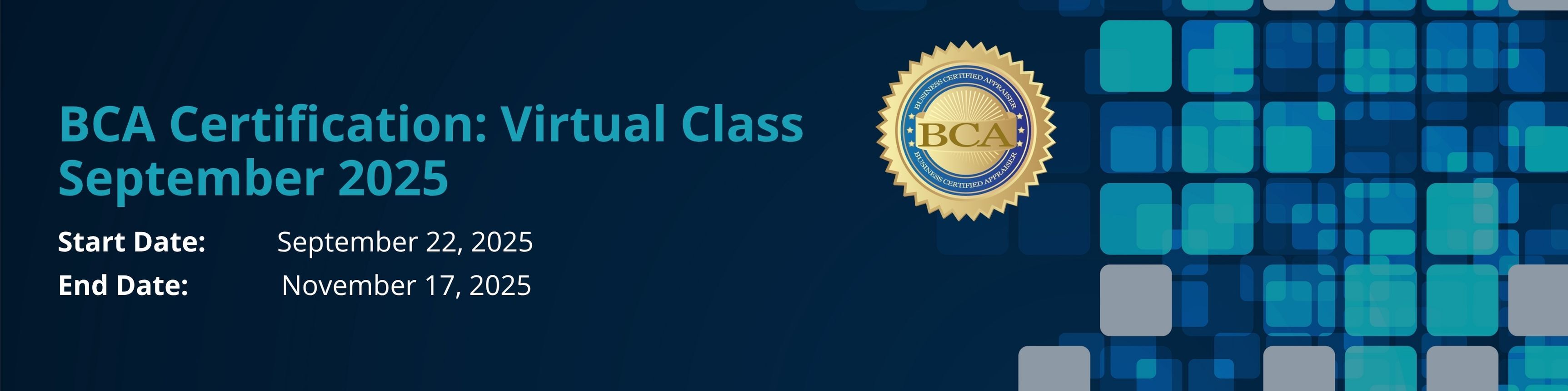 BCA Certification: Virtual Class September 2025